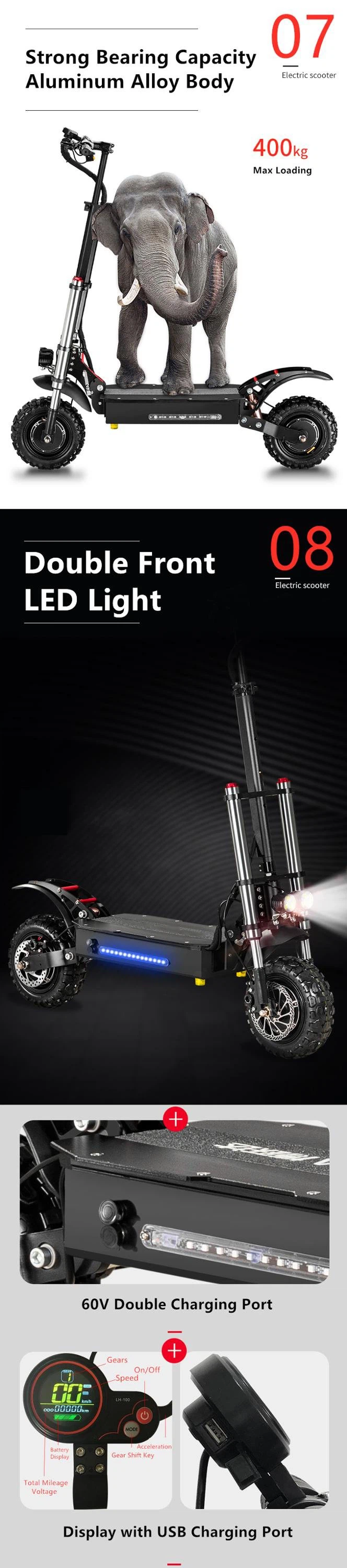 6000W off road adult scooter 3